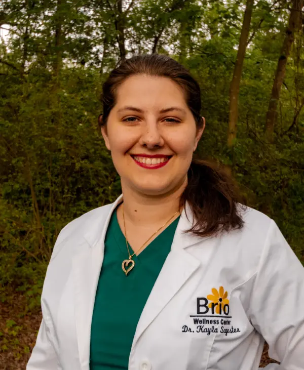 Headshot of Dr. Kayla Jentes-Sagester, chiropractor at Brio Wellness Center focusing on holistic and family chiropractic care